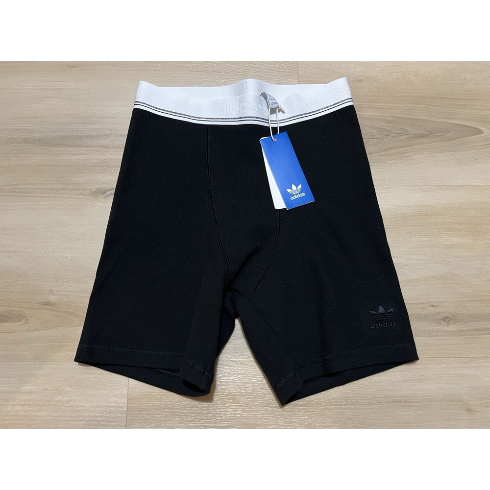 NWT Adidas Ribbed Shorts Tights Womens Black Small NEW CS‎ Rib Short IS2364